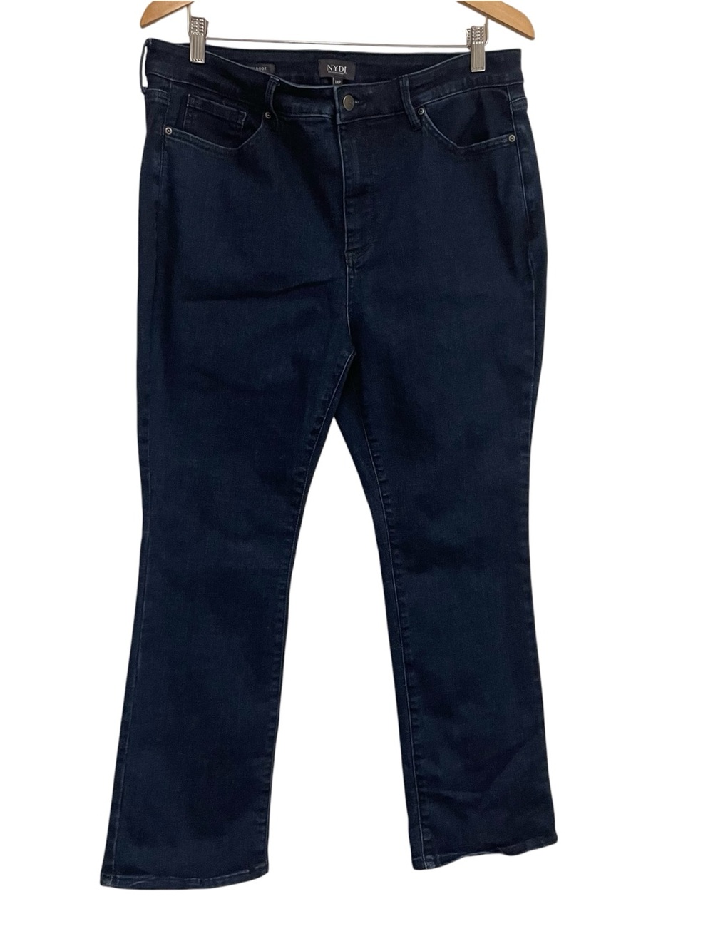 NYDJ Women's 14P Billie Mini Bootcut High Rise Stretch Jeans Dark Wash Denim